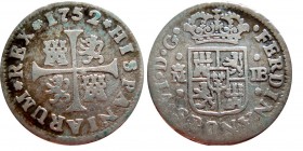 1/2 Real AR
Fernando VI (1746–1759), Spain, 1752
16 mm, 1,41 g