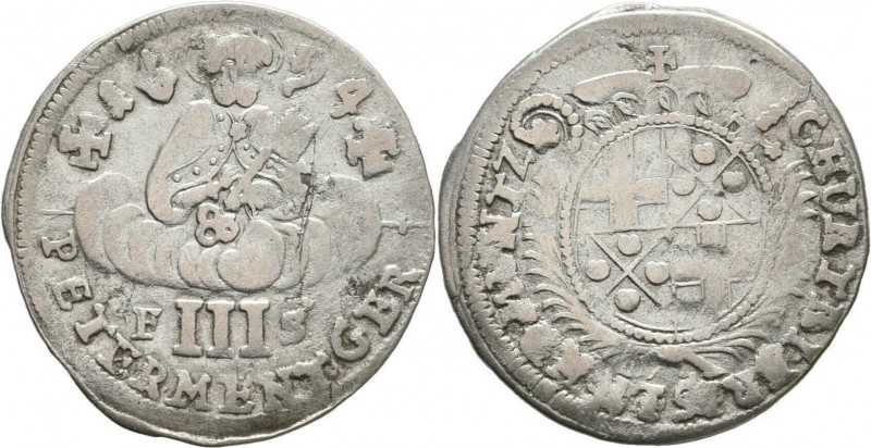 3 Albus
3 Petermännchen, Johann Hugo von Orsbeck (1676-1711), Trier, CHVR.TRIER...