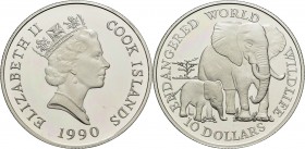 10 Dollars AR
Cook Islands, Elizabeth II, WWF, 1990
30 mm, 10 g