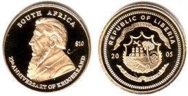 10 Dollars AV
Liberia, Krügerand, 2005, Gold 585/1000
11 mm, 0,5 g