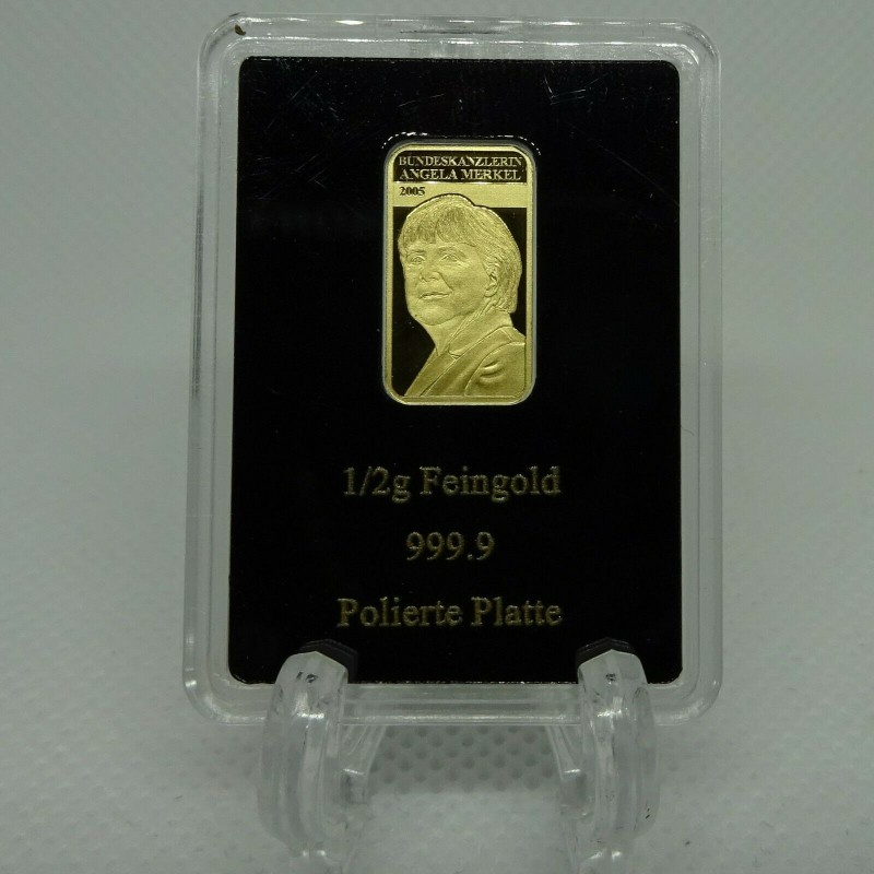 ½ g fine gold, Angela Merkel