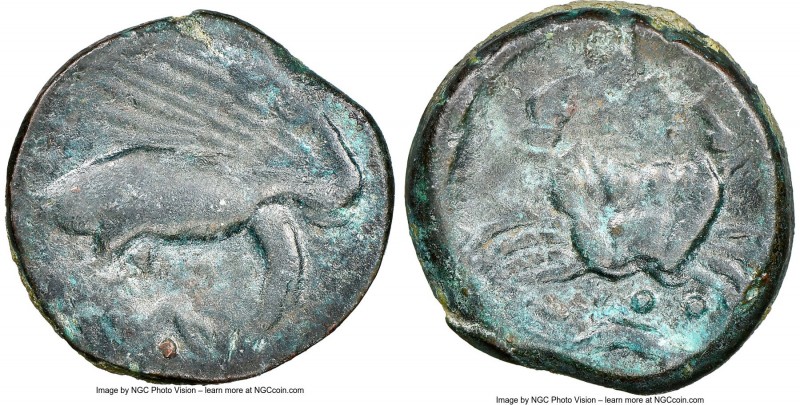 SICILY. Acragas. Ca. 425-406 BC. AE tetras (21mm, 9.07 gm, 5h). NGC VF 4/5 - 4/5...