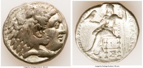 MACEDONIAN KINGDOM. Alexander III the Great (336-323 BC). AR tetradrachm (26mm, 17.07 gm, 1h). About VF. Posthumous issue of Carrhae (?), ca. 315-300 ...