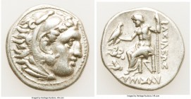THRACIAN KINGDOM. Lysimachus (305-281 BC). AR drachm (17mm, 4.24 gm, 2h). VF. In the types of Alexander III the Great of Macedon, Lampsacus, 299-296 B...