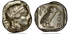 ATTICA. Athens. Ca. 440-404 BC. AR tetradrachm (24mm, 17.18 gm, 4h). NGC Choice AU 5/5 - 4/5, brushed. Mid-mass coinage issue. Head of Athena right, w...