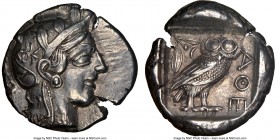 ATTICA. Athens. Ca. 440-404 BC. AR tetradrachm (26mm, 17.16 gm, 9h). NGC AU 5/5 - 5/5. Mid-mass coinage issue. Head of Athena right, wearing crested A...