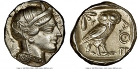 ATTICA. Athens. Ca. 440-404 BC. AR tetradrachm (23mm, 17.18 gm, 9h). NGC AU 5/5 - 4/5. Mid-mass coinage issue. Head of Athena right, wearing crested A...