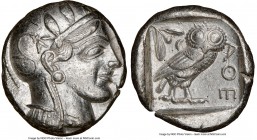 ATTICA. Athens. Ca. 440-404 BC. AR tetradrachm (24mm, 17.18 gm, 1h). NGC Choice XF 5/5 - 3/5. Mid-mass coinage issue. Head of Athena right, wearing cr...