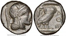 ATTICA. Athens. Ca. 440-404 BC. AR tetradrachm (24mm, 17.18 gm, 1h). NGC Choice XF 3/5 - 4/5. Mid-mass coinage issue. Head of Athena right, wearing cr...