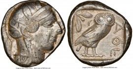 ATTICA. Athens. Ca. 440-404 BC. AR tetradrachm (24mm, 17.17 gm, 6h). NGC XF 5/5 - 3/5. Mid-mass coinage issue. Head of Athena right, wearing crested A...