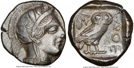 ATTICA. Athens. Ca. 440-404 BC. AR tetradrachm (23mm, 17.17 gm, 1h). NGC XF 4/5 - 2/5, brushed. Mid-mass coinage issue. Head of Athena right, wearing ...