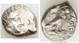 ATTICA. Athens. Ca. 393-294 BC. AR tetradrachm (26mm, 19.59 gm, 6h). Choice Fine, banker mark. Late mass coinage issue. Head of Athena with eye in tru...