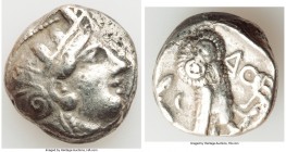 ATTICA. Athens. Ca. 393-294 BC. AR tetradrachm (24mm, 17.93 gm 9h). Fine. Late mass coinage issue. Head of Athena with eye in true profile right, wear...