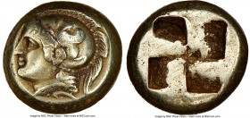 IONIA. Phocaea. Ca. 477-388 BC. EL sixth-stater or hecte (9mm, 2.55 gm). NGC VF 5/5 - 3/5. Head of Athena left, wearing crested Attic helmet decorated...