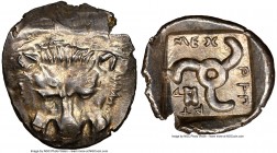 LYCIAN DYNASTS. Mithrapata (ca. 390-360 BC). AR sixth-stater (12mm, 1.31 gm, 3h). NGC MS 4/5 - 5/5. Uncertain mint. Lion scalp facing / MEΘ-PAΠ-ATA, t...
