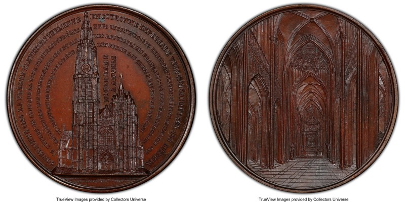 Leopold I bronzed copper Specimen "Notre-Dame d'Anvers" Medal ND (1845) SP65 PCG...