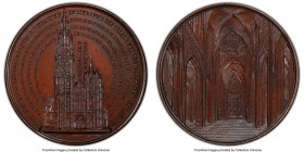 Leopold I bronzed copper Specimen "Notre-Dame d'Anvers" Medal ND (1845) SP65 PCGS, Hoydonck-13. 49mm. By Wiener. Exterior and Interior views of cathed...