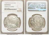 Charles III 8 Reales 1776 PTS-JR AU Details (Harshly Cleaned) NGC, Potosi mint, KM55.

HID09801242017

© 2020 Heritage Auctions | All Rights Reser...