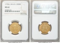 Maria I & Pedro III gold 2000 Reis 1778-(L) MS62 NGC, Lisbon mint, KM209. Mintage: 7,800. 

HID09801242017

© 2020 Heritage Auctions | All Rights ...
