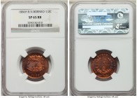 British Protectorate Specimen 1/2 Cent 1886-H SP65 Red and Brown NGC, Heaton mint, KM1. Reflective red surfaces with a light veil of violet-blue tone....
