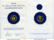 Elizabeth II gold Proof 100 Dollars 1985-FM, Franklin mint, KM74. Sir Francis Drake's West Indian Voyage. Comes in original Franklin mint sealed card....