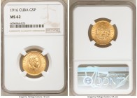 Republic gold 5 Pesos 1916 MS62 NGC, Philadelphia mint, KM19. AGW 0.2419 oz. 

HID09801242017

© 2020 Heritage Auctions | All Rights Reserved