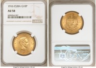 Republic gold 10 Pesos 1916 AU58 NGC, Philadelphia mint, KM20. AGW 0.4837 oz. 

HID09801242017

© 2020 Heritage Auctions | All Rights Reserved