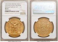 Republic bronze "Czechoslovakia Freedom" Medal 1939-Dated MS65 NGC, Struck by the Medallic Art Co of New York. 38mm. Helmet crowned pillars with swast...