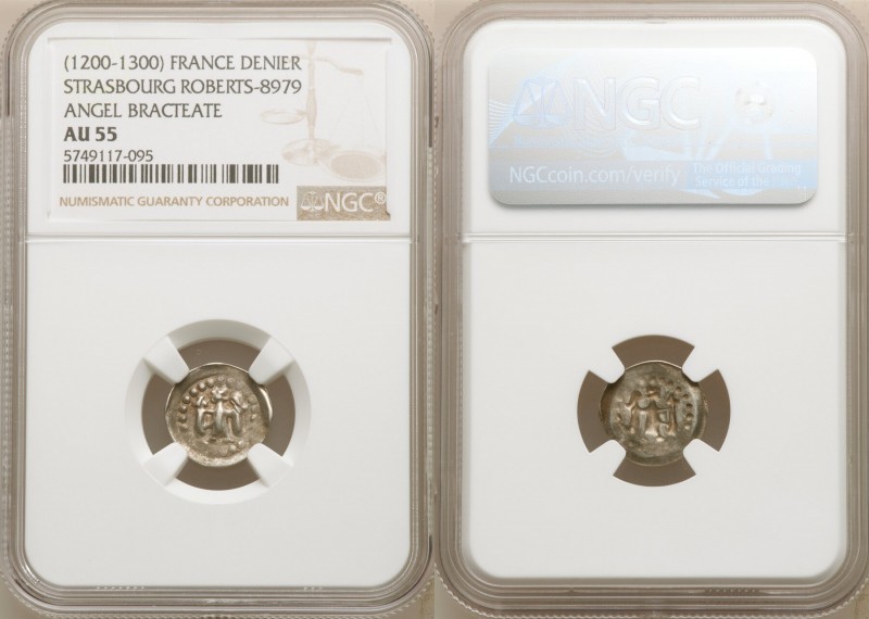 Strasbourg. Anonymous Denier (Angel Bracteate) ND (1200-1300) AU55 NGC, Rob-8979...