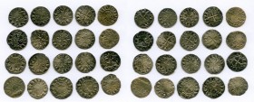 20-Piece Lot of Uncertified Assorted Deniers ND (12th-13th Century) VF, Includes (1) Deols, (3) St. Martial and (16) Le Marche. Average Size 18.6mm. A...