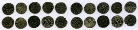 10-Piece Lot of Uncertified Assorted Deniers ND (12th-13th Century) VF, Includes (6) Besançon, (3) Philip IV, and (1) Louis IX. Average size 19mm. Ave...