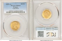 Napoleon III gold 10 Francs 1859-A MS64 PCGS, Paris mint, KM784.3, Gad-1014. AGW 0.0933 oz. 

HID09801242017

© 2020 Heritage Auctions | All Right...