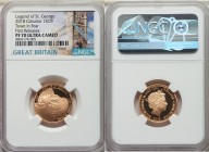 Elizabeth II gold Proof Sovereign 2018 PR70 Ultra Cameo NGC, KM-Unl. The legend of St. George - The town in fear commemorative. First Releases Issue. ...