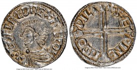 Kings of All England. Aethelred II (978-1016) Penny ND (978-1016) MS61 NGC, Wilton mint, Saewine moneyer, Long Cross type, S-1151.

HID09801242017
...
