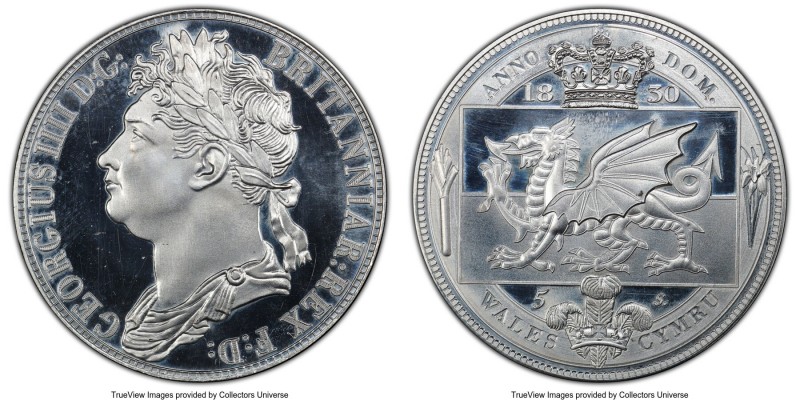 George IV tin INA Retro Fantasy Issue "Wales" Crown 1830-Dated MS65 PCGS, KM-X U...