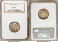 George I Drachma 1868-A MS61 NGC, Paris mint, KM38. Conservatively graded, Lavender-gray and blue toning. 

HID09801242017

© 2020 Heritage Auctio...