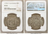 Charles III 8 Reales 1770 G-P VF25 NGC, Nueva Guatemala mint, KM27.2. 

HID09801242017

© 2020 Heritage Auctions | All Rights Reserved