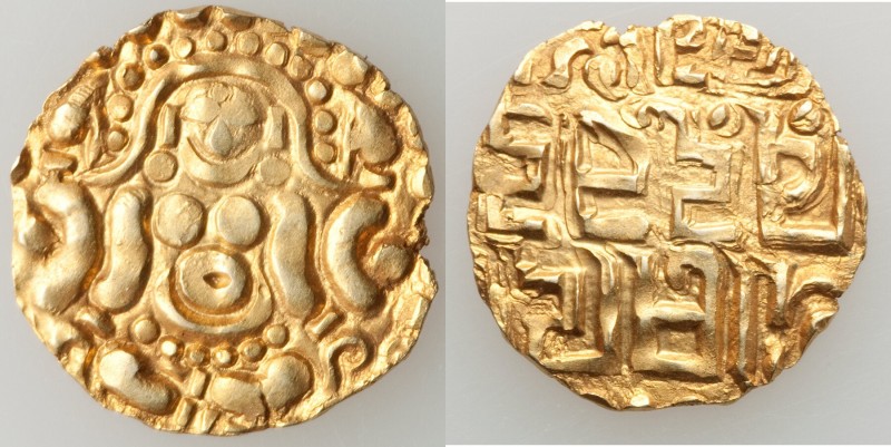 Gahadavalas of Kanauj. temp. Govindachandra gold 4-1/2 Masha (Dinar) ND (1114-11...