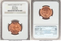 British India. East India Company 1/4 Anna 1858-(w) MS64 Red NGC, Birmingham mint, KM463.1. Single wreath tips variety. 

HID09801242017

© 2020 H...