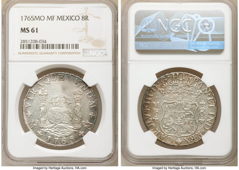 Charles III 8 Reales 1765 Mo-MF MS61 NGC, Mexico City mint, KM105.

HID0980124...