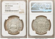 Charles III 8 Reales 1769 Mo-MF UNC Details (Cleaned) NGC, Mexico City mint, KM105. Semi-prooflike fields, full detailed strike, light peripheral toni...
