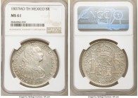Charles IV 8 Reales 1807 Mo-TH MS61 NGC, Mexico City mint, KM109. Edge bump at 9 o'clock, light peach and gray toning. 

HID09801242017

© 2020 He...