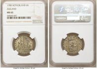 Zeeland. Provincial 6 Stuivers 1788 MS62 NGC, KM90.2. Toned with olive-gold fields and graphite devices. 

HID09801242017

© 2020 Heritage Auction...