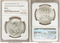 Willem II 2-1/2 Gulden 1845 MS61 NGC, Utrecht mint, KM69. Dash between crown and shield variety. 

HID09801242017

© 2020 Heritage Auctions | All ...