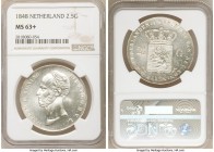 Willem II 2-1/2 Gulden 1848 MS63+ NGC, Utrecht mint, KM69. Frosty white untoned surfaces with cartwheel luster. 

HID09801242017

© 2020 Heritage ...