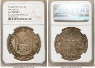 Charles III 8 Reales 1764 LM-JM AU Details (Saltwater Damage) NGC, Lima mint, KM-A64.1. Two dots variety. 

HID09801242017

© 2020 Heritage Auctio...