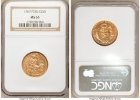 Republic gold 20 Soles 1967 MS65 NGC, Lima mint, KM229. Mintage: 5,003. 

HID09801242017

© 2020 Heritage Auctions | All Rights Reserved