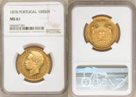 Luiz I gold 10000 Reis 1878 MS61 NGC, KM520. Conservatively graded, reflective surfaces. AGW 0.5228 oz. 

HID09801242017

© 2020 Heritage Auctions...
