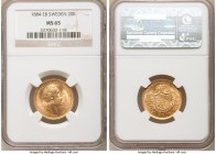 Oscar II gold 20 Kronor 1884-EB MS65 NGC, KM748. Glowing satin flan with full mint bloom. AGW 0.2593 oz. 

HID09801242017

© 2020 Heritage Auction...