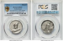 Confederation silver Matte Specimen "St. Gallen Shooting Festival" Medal 1912 SP65 PCGS, Richter-1187a. 25mm. By Holy Freres. Issued for St. Gallen Ca...